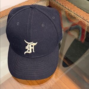 Essential Fear of God Navy Baseball Cap with White Logo